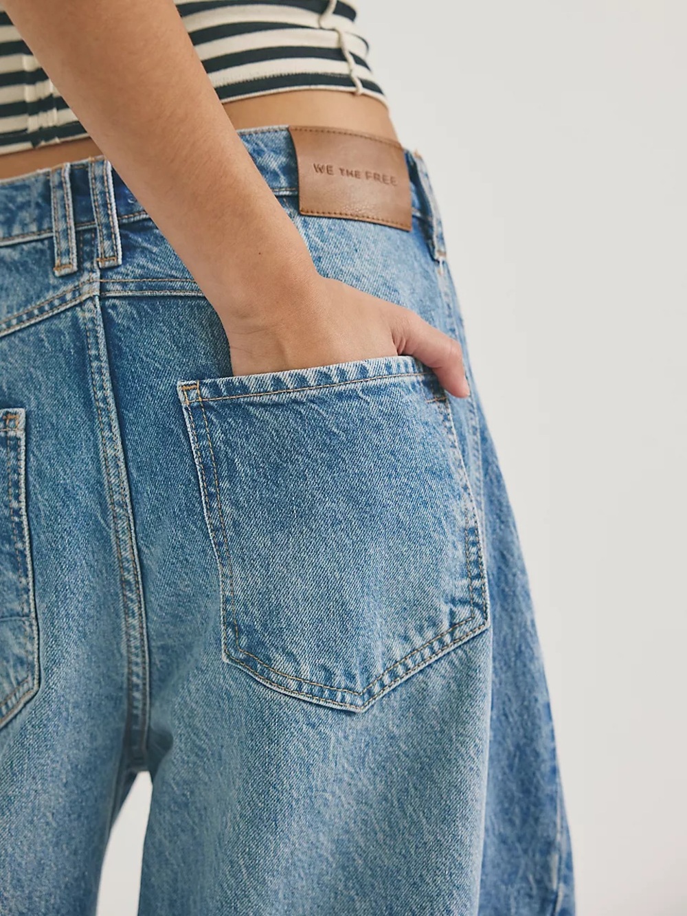 We The Free x Revolve $128 Good Luck Mid-Rise Barrel Jeans  35” Waist EUC - Picture 11 of 16